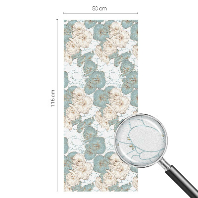 Witraż przyklejany na okno folia matowa Delikatne kwiaty