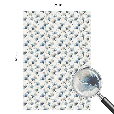 Folia mleczna na okno wzór witraż Niebieskie kwiaty