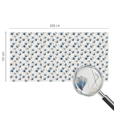 Folia mleczna na okno wzór witraż Niebieskie kwiaty