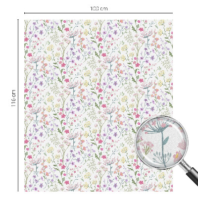 Witraż przyklejany na okno folia matowa Kwiecista łąka