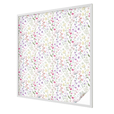 Witraż przyklejany na okno folia matowa Kwiecista łąka