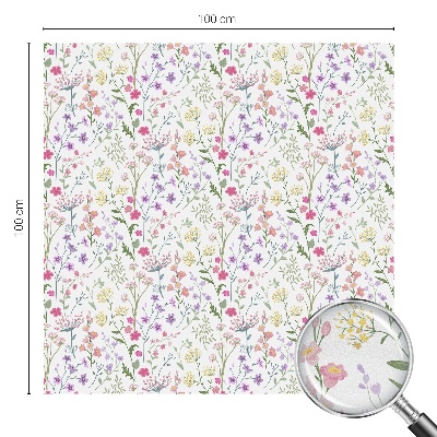 Witraż przyklejany na okno folia matowa Kwiecista łąka