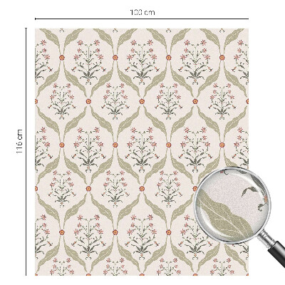 Folia mleczna na okno wzór witraż Kwiatowy wzór