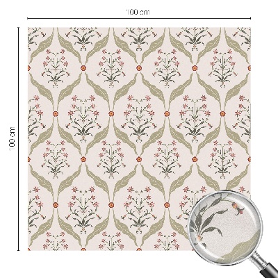 Folia mleczna na okno wzór witraż Kwiatowy wzór