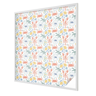 Naklejka witraż na szybę mleczna Morskie motywy