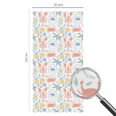 Naklejka witraż na szybę mleczna Morskie motywy