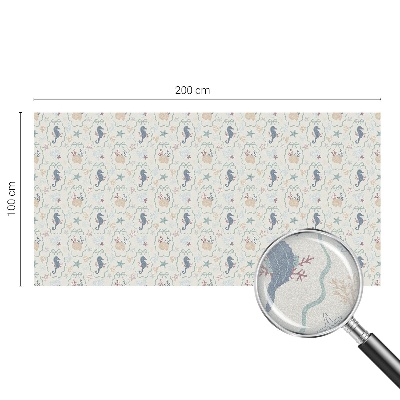 Naklejka witraż na szybę mleczna Koniki morskie