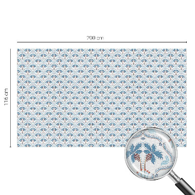 Witraż przyklejany na okno folia matowa Niebieskie palmy