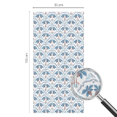 Witraż przyklejany na okno folia matowa Niebieskie palmy