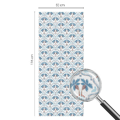 Witraż przyklejany na okno folia matowa Niebieskie palmy