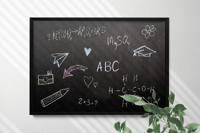 Tablica do kredy na ścianę czarna ramka 70x50