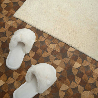 Samoprzylepne płytki Geometria w kształcie naturalnego drewna