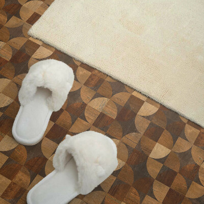 Samoprzylepne płytki Geometria w kształcie naturalnego drewna