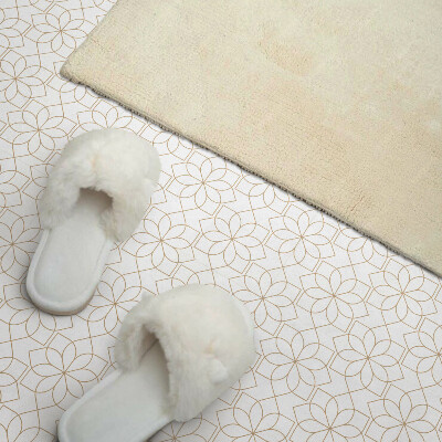 Samoprzylepne płytki na ścianę Wzór kwiatów w geometrycznych kształtach