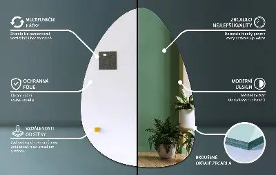 Lustro ścienne w organicznym kształcie jajka