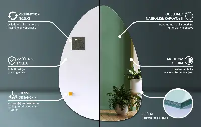 Lustro ścienne w organicznym kształcie jajka