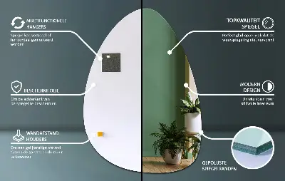 Lustro ścienne w organicznym kształcie jajka
