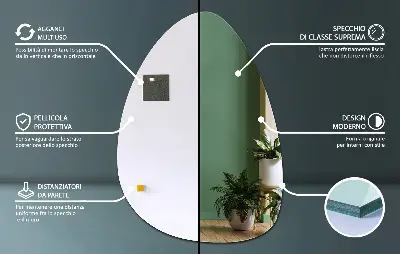 Lustro ścienne w organicznym kształcie jajka