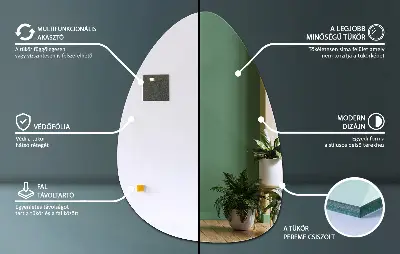 Lustro ścienne w organicznym kształcie jajka