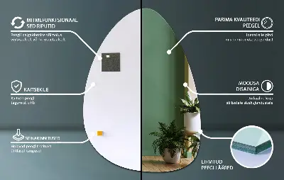 Lustro ścienne w organicznym kształcie jajka