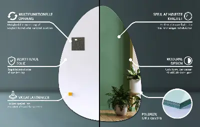 Lustro ścienne w organicznym kształcie jajka