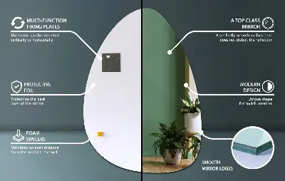 Lustro ścienne w organicznym kształcie jajka