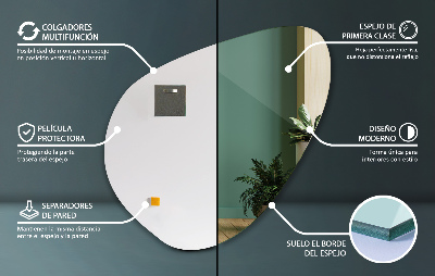 Lustro organiczny kształt Nowoczesny design