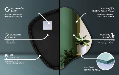 Lustro o nieregularnym kształcie led wiszące unikalne