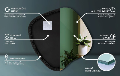 Lustro o nieregularnym kształcie led wiszące unikalne