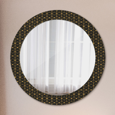 Lustro dekoracyjne okrągłe Geometria sześciokątna