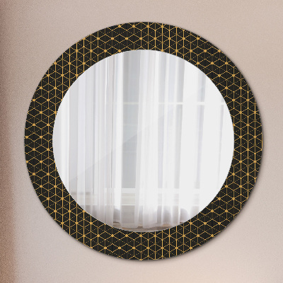 Lustro dekoracyjne okrągłe Geometria sześciokątna