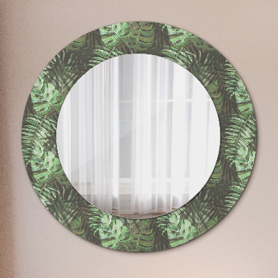 Lustro dekoracyjne okrągłe Liście tropikalne