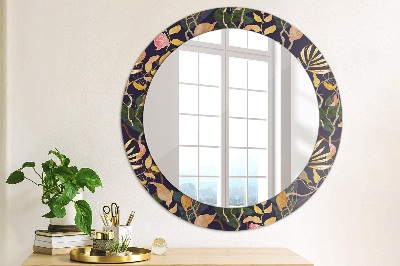 Lustro dekoracyjne okrągłe Rośliny akwarelowe