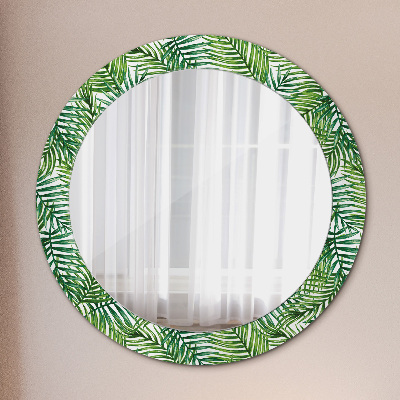 Lustro z nadrukiem dekoracyjne okrągłe Tropikalna palma