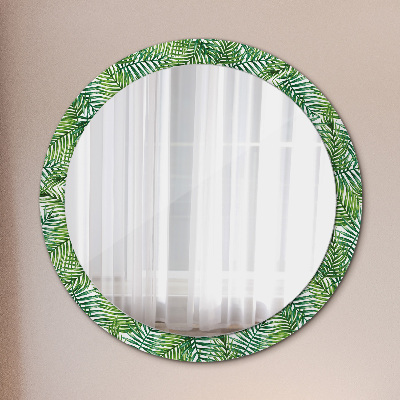 Lustro z nadrukiem dekoracyjne okrągłe Tropikalna palma