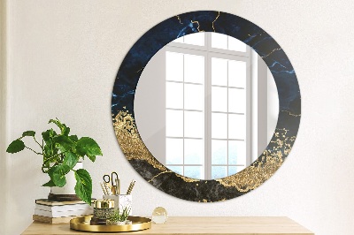 Lustro dekoracyjne okrągłe Niebieski marmur