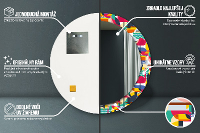 Lustro dekoracyjne okrągłe Geometryczne tropikalne ptaki