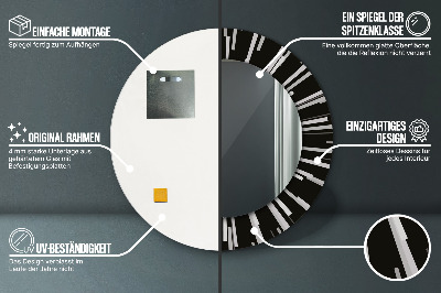 Lustro z nadrukiem okrągłe Promienista kompozycja