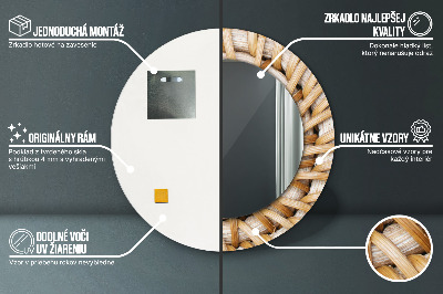 Lustro z nadrukiem okrągłe Naturalny warkocz
