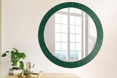 Lustro z nadrukiem okrągłe Zielony luksusowy szablon