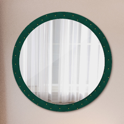 Lustro z nadrukiem okrągłe Zielony luksusowy szablon