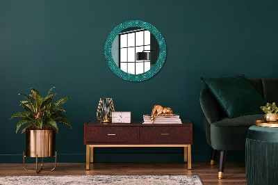 Lustro z nadrukiem dekoracyjne okrągłe Kompozycja zielona i złota