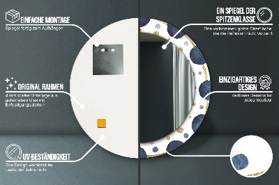 Lustro z nadrukiem dekoracyjne okrągłe Mandala księżycowa