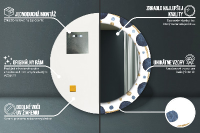 Lustro z nadrukiem dekoracyjne okrągłe Mandala księżycowa