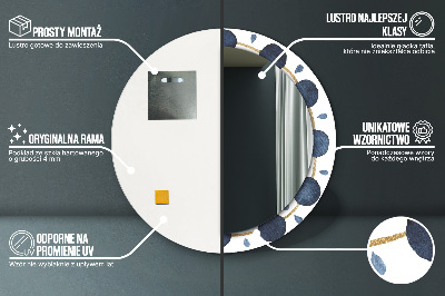 Lustro z nadrukiem dekoracyjne okrągłe Mandala księżycowa