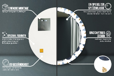 Lustro z nadrukiem dekoracyjne okrągłe Mandala księżycowa