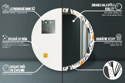 Lustro z nadrukiem dekoracyjne okrągłe Wzór papai