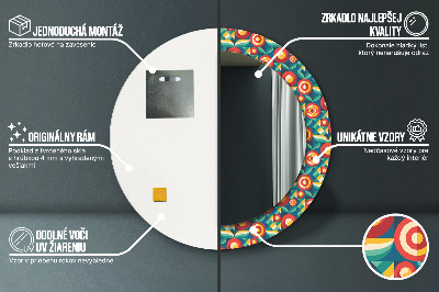 Lustro dekoracyjne okrągłe Geometryczne owoce i liście