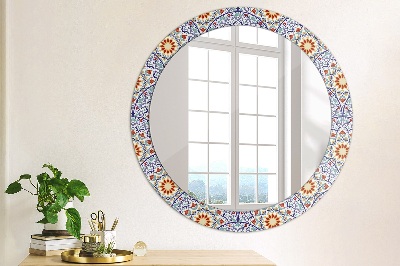 Lustro dekoracyjne okrągłe Orientalna kolorowa kompozycja