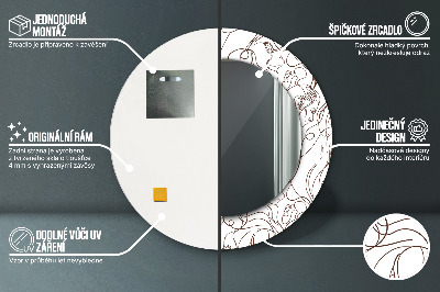 Lustro dekoracyjne okrągłe Sztuka linie
